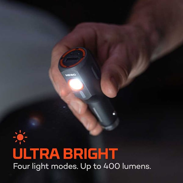 NEBO TRANSPORT 400 2-in-1 Car Charger & Flashlight - Image 2