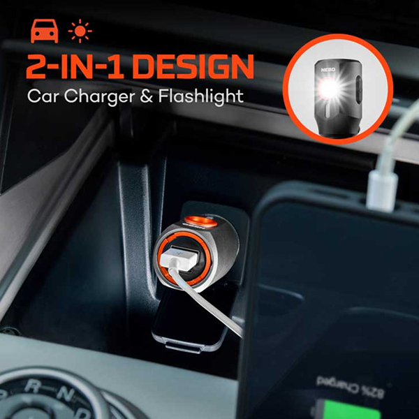 NEBO TRANSPORT 400 2-in-1 Car Charger & Flashlight - Image 4